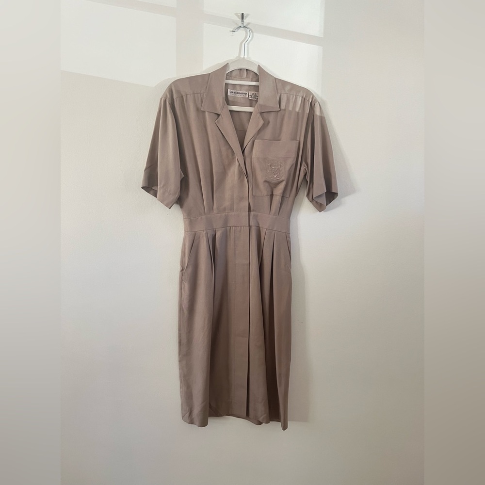 Liz Claiborne taupe silk dress- Size 4